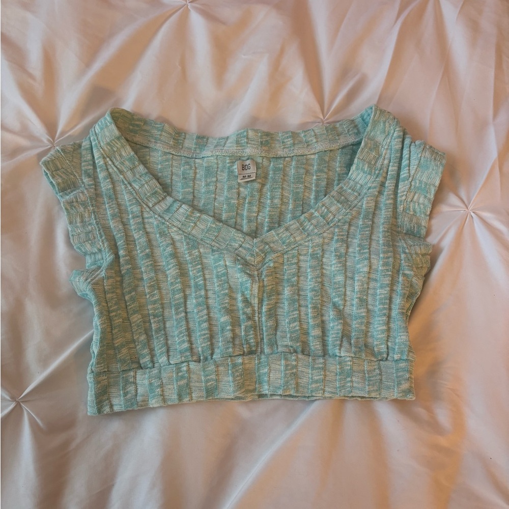 BCG Women's Ribbed Crop Top in Light Teal